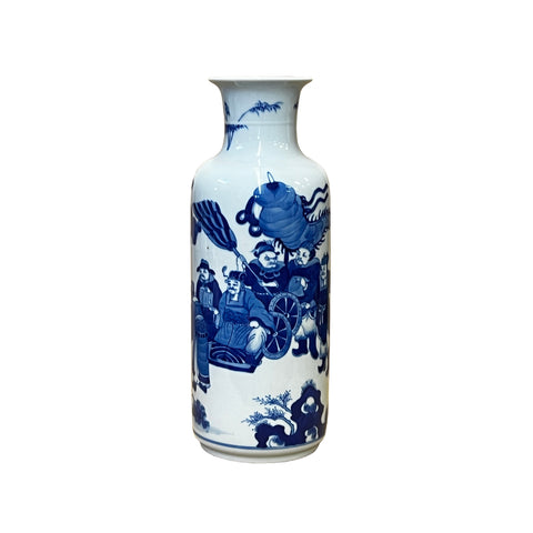 chinese oriental blue white porcelain vase 