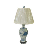 blue white dragon porcelain lamp