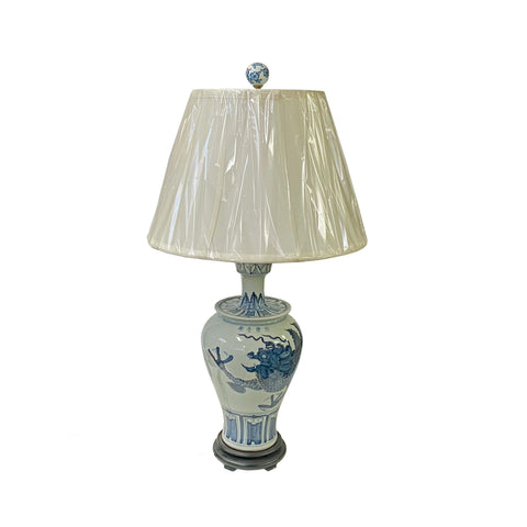 blue white dragon porcelain lamp