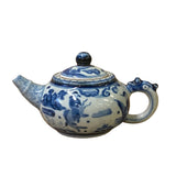 blue white porcelain teapot display art 