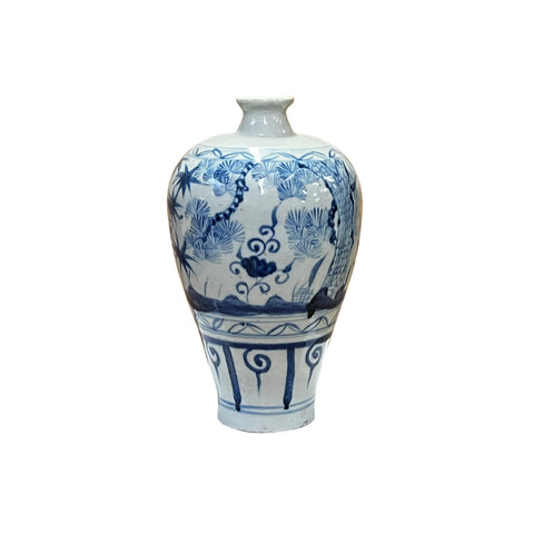 blue white porcelain vase - asian chinese porcelain vase