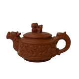 chinese zisha teapot - clay dragon theme teapot art