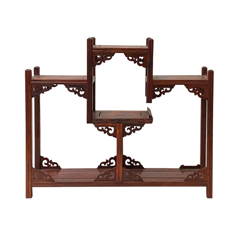 tower shape display stand - asian wood curio stand