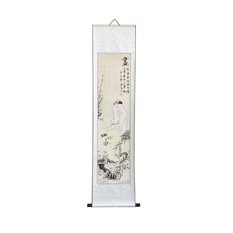 Chinese scroll painting - oriental scholar calligraphy wall painting