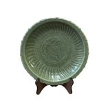 Chinese celadon green plate - dragon phoenix ceramic plate display