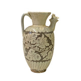 chinese artistic pottery vase - asian ceramic crackle cream vase