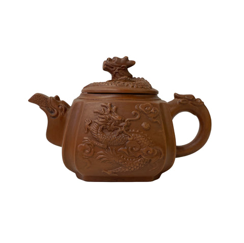 clay teapot art - dragon theme teapot display art