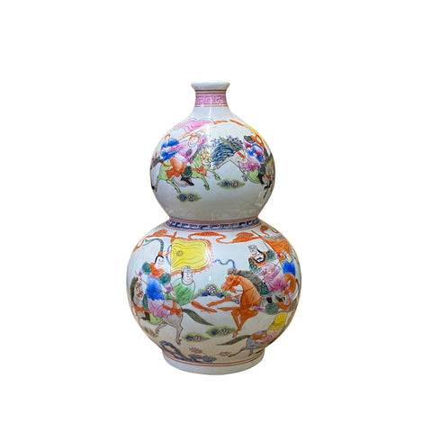 chinese gourd shape porcelain vase - asian warfield graphic porcelain vase