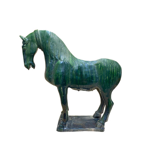 chinese green glazed ceramic horse 
