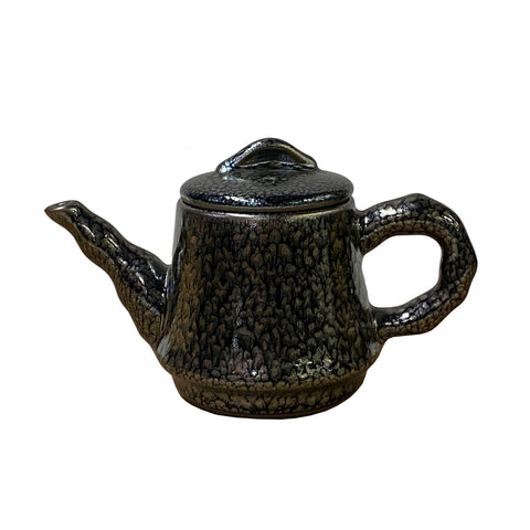 chinese jianye teapot - silver black glaze teapot art