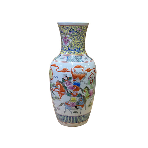 chinese handpainted porcelain vase - asian warfield graphic vase