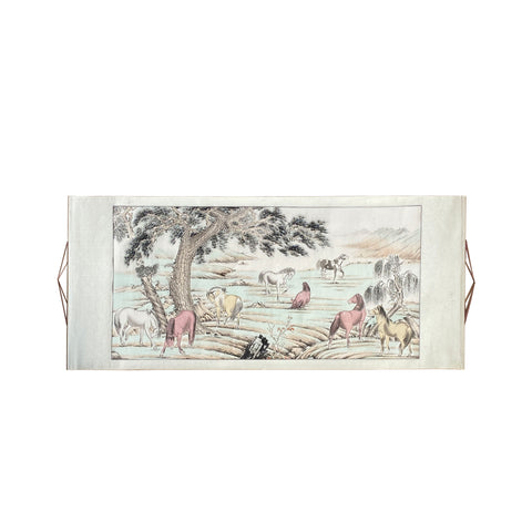 scroll painting - Chinese horses theme horizontal wall painting