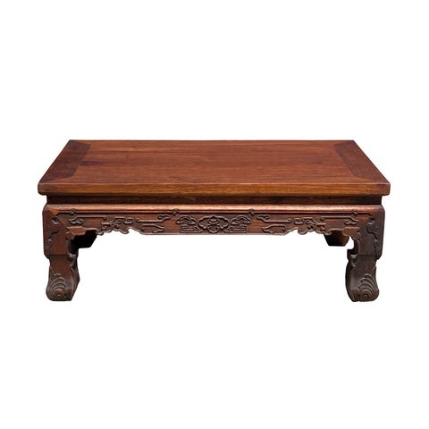 rectangular kang table - oriental display stand table - asian rosewood low table