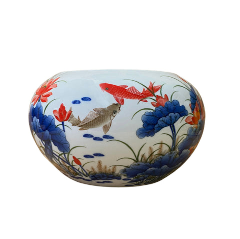 chinese fishes bowl - lotus fishes porcelain bowl 