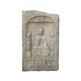Gray White Stone buddha statue - Asian buddha stone plaque 