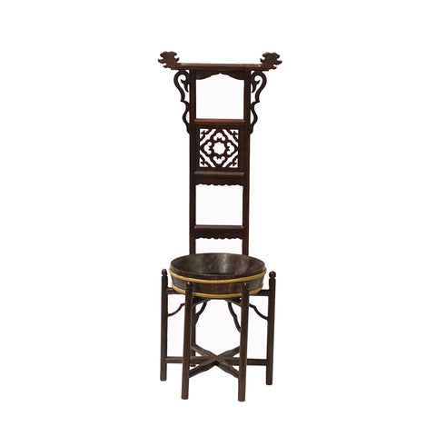 Chinese wood miniature art - wash basin wood art display 