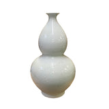 oriental white porcelain gourd shape vase - chinese fengshui white porcelain gourd shape vase