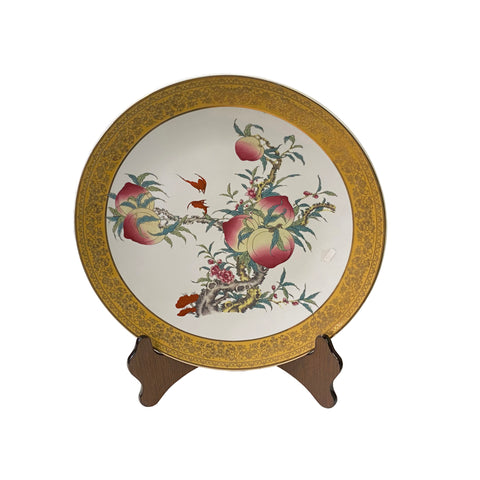 chinese porcelain plate - asian peach trees porcelain art plate