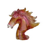 hot pink glass horse head figure