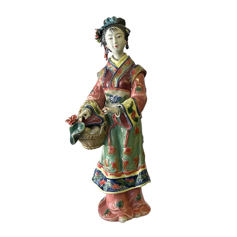 Chinese ancient dressing porcelain lady figure
