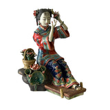 Qing style dressing lady figure - Chinese porcelain figure