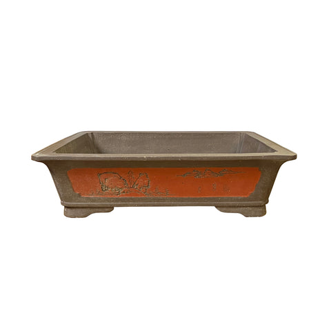 chinese bonsai planter pot - oriental ceramic clay art planter