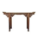 Chinese rosewood altar table - oriental point edge altar console table - asian style foyer table