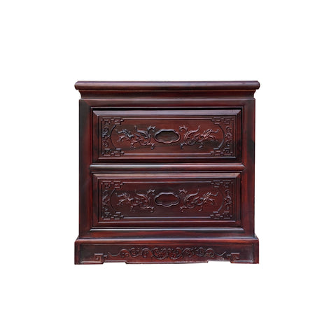 chinese rosewood end table - oriental suanzhi nightstand - chest of drawers