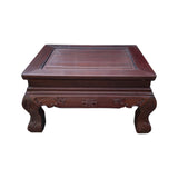 asian rosewood kang table stand - Chinese reddish brown low table - asian craw legs stand table