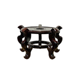 round wood display stand - asian chinese 5 legs vase stand
