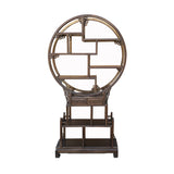 oriental tower shape display cabinet - round circle top cabinet room divider