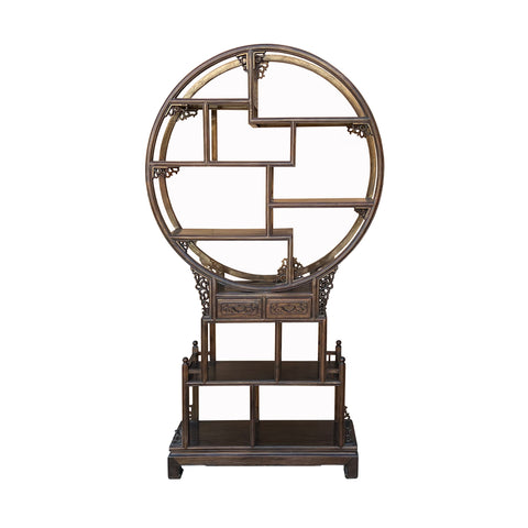oriental tower shape display cabinet - round circle top cabinet room divider