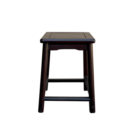 chinese rosewood square stool - asian square wood side table