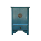 Chinese Bold Bolection Blue Moon Face End Table Nightstand cs7373S