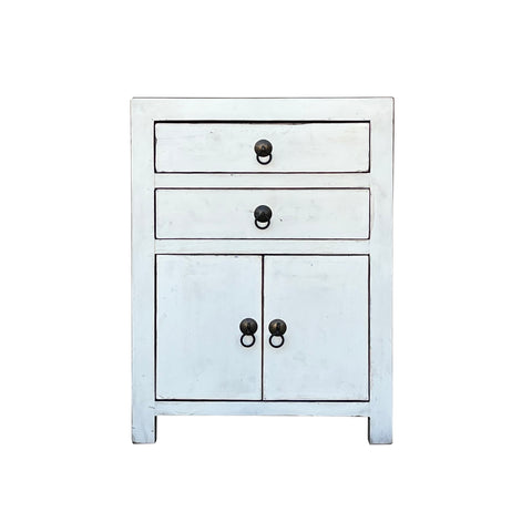 off white end table - asian nightstand 
