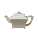 white porcelain teapot art - asian porcelain figure - oriental teapot display art