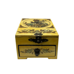 Small Chinese Oriental Yellow Flower Birds Mirror Jewelry Box ws2821AS Small Chinese Oriental Yellow Flower Birds Mirror Jewelry Box ws2821AS