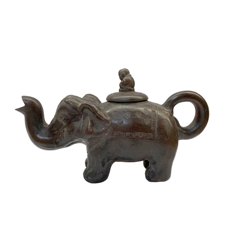 zisha clay teapot - elephant shape teapot - asian clay teapot