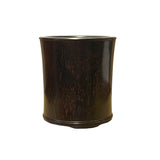 Zitan wood brush pot - Chinese brush holder art - Zitan rosewood