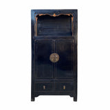 black lacquer cabinet - display cabinet - oriental storage cabinet