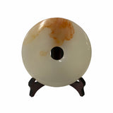 stone plaque - chinese fengshui stone display  - round stone disc