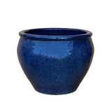 flamble blue water pot - oriental large planter pot - blue fish pot