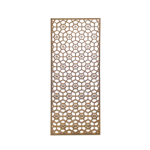 raw wood wall panel - geometric pattern panel plaque - wall flower pattern wood panel