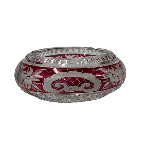 glass flat bowl - glass ash tray -