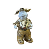 fiber glass golden figure - piggy art figure