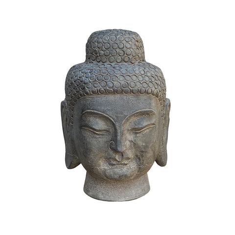 stone buddha head - Chinese zen garden statue - Buddha statue 