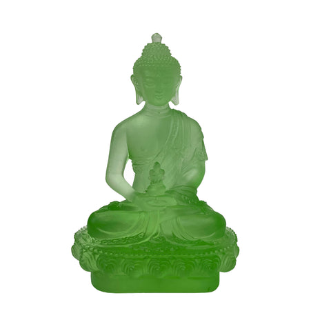 Gautama Amitabha Shakyamuni - Crystal Glass Green Buddha statue