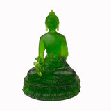 Crystal Glass Pate-de-Verre Buddha - Gautama Amitabha Shakyamuni Statue - lotus Buddha statue