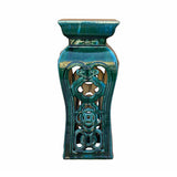 pedestal stand - Chinese green clay side table - ceramic plant stand