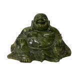 Green stone Happy Buddha - Chinese laughing Buddha statue - Oriental stone Buddha 
